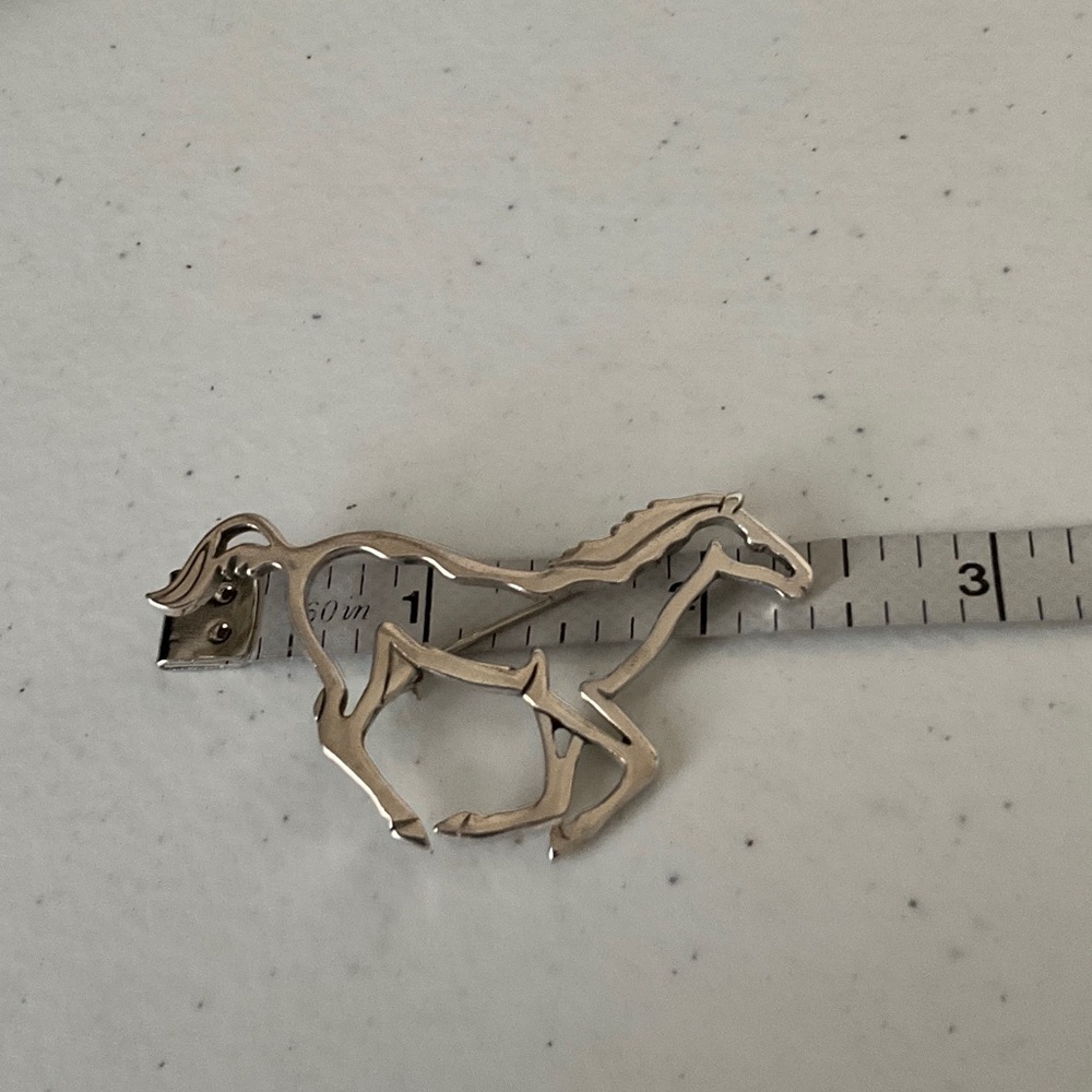 Sterling Silver Mustang Horse Brooch - Picture 3 of 5